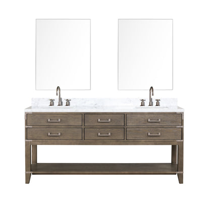 Norwalk 72 in W x 22 in D Grey Oak Double Bath Vanity