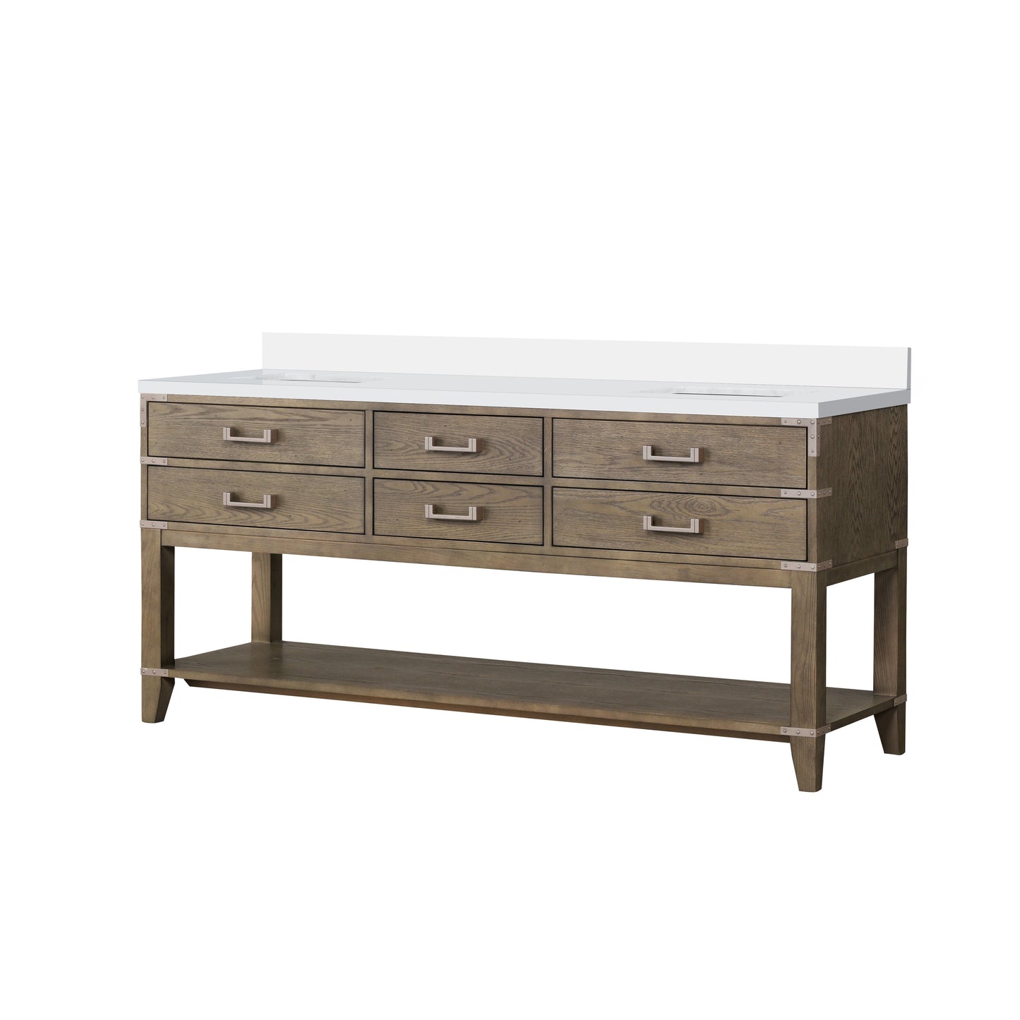 Norwalk 72 in W x 22 in D Grey Oak Double Bath Vanity