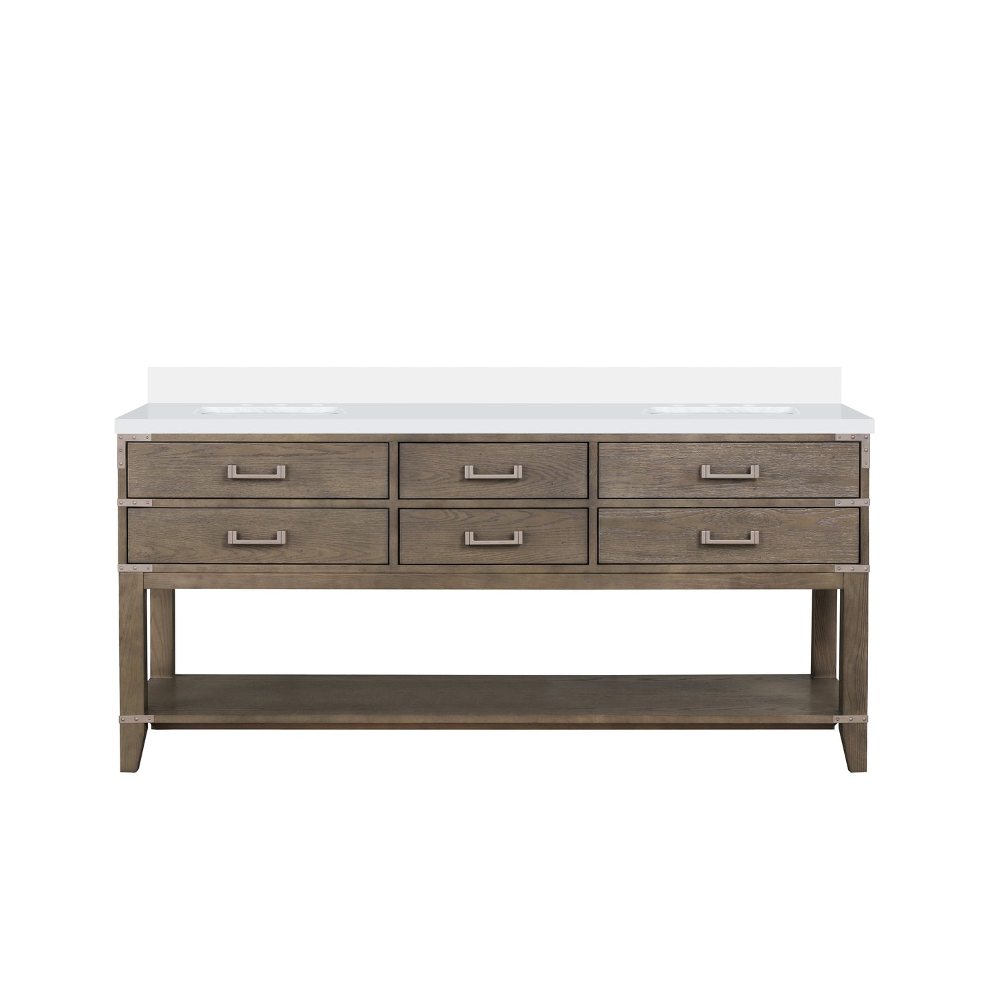 Norwalk 72 in W x 22 in D Grey Oak Double Bath Vanity