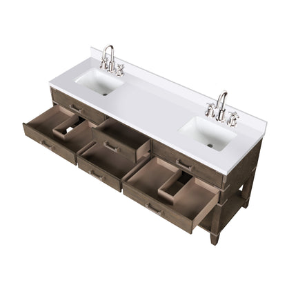 Norwalk 72 in W x 22 in D Grey Oak Double Bath Vanity