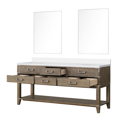 Norwalk 72 in W x 22 in D Grey Oak Double Bath Vanity