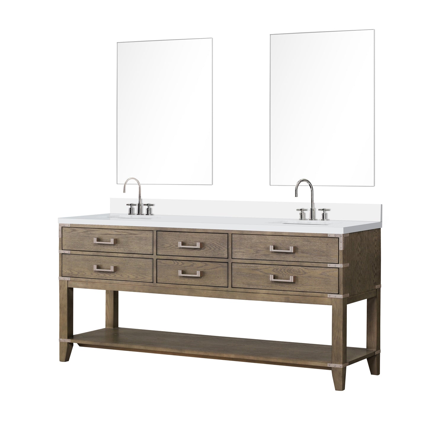 Norwalk 72 in W x 22 in D Grey Oak Double Bath Vanity