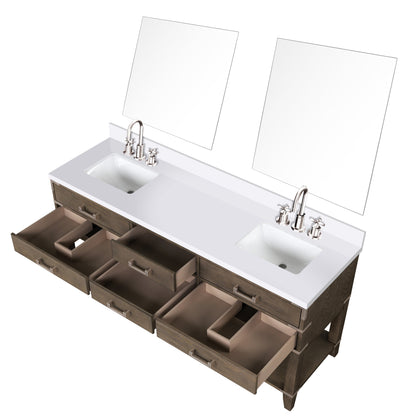 Norwalk 72 in W x 22 in D Grey Oak Double Bath Vanity