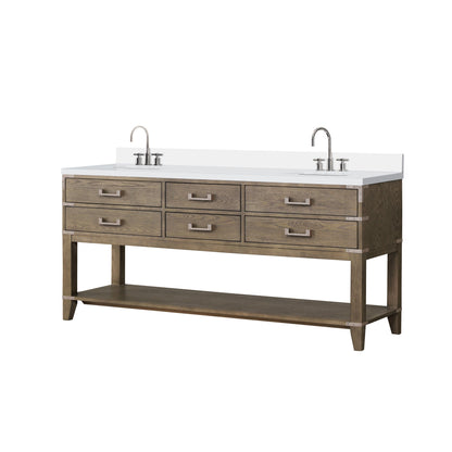 Norwalk 72 in W x 22 in D Grey Oak Double Bath Vanity