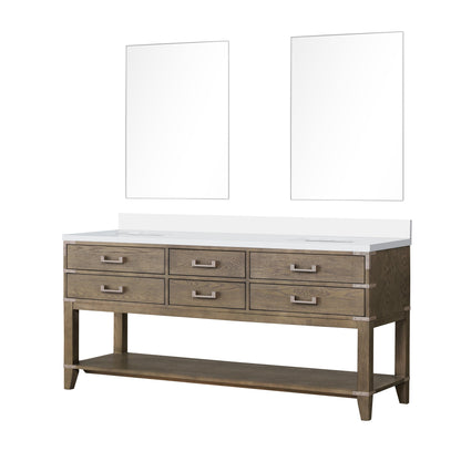 Norwalk 72 in W x 22 in D Grey Oak Double Bath Vanity