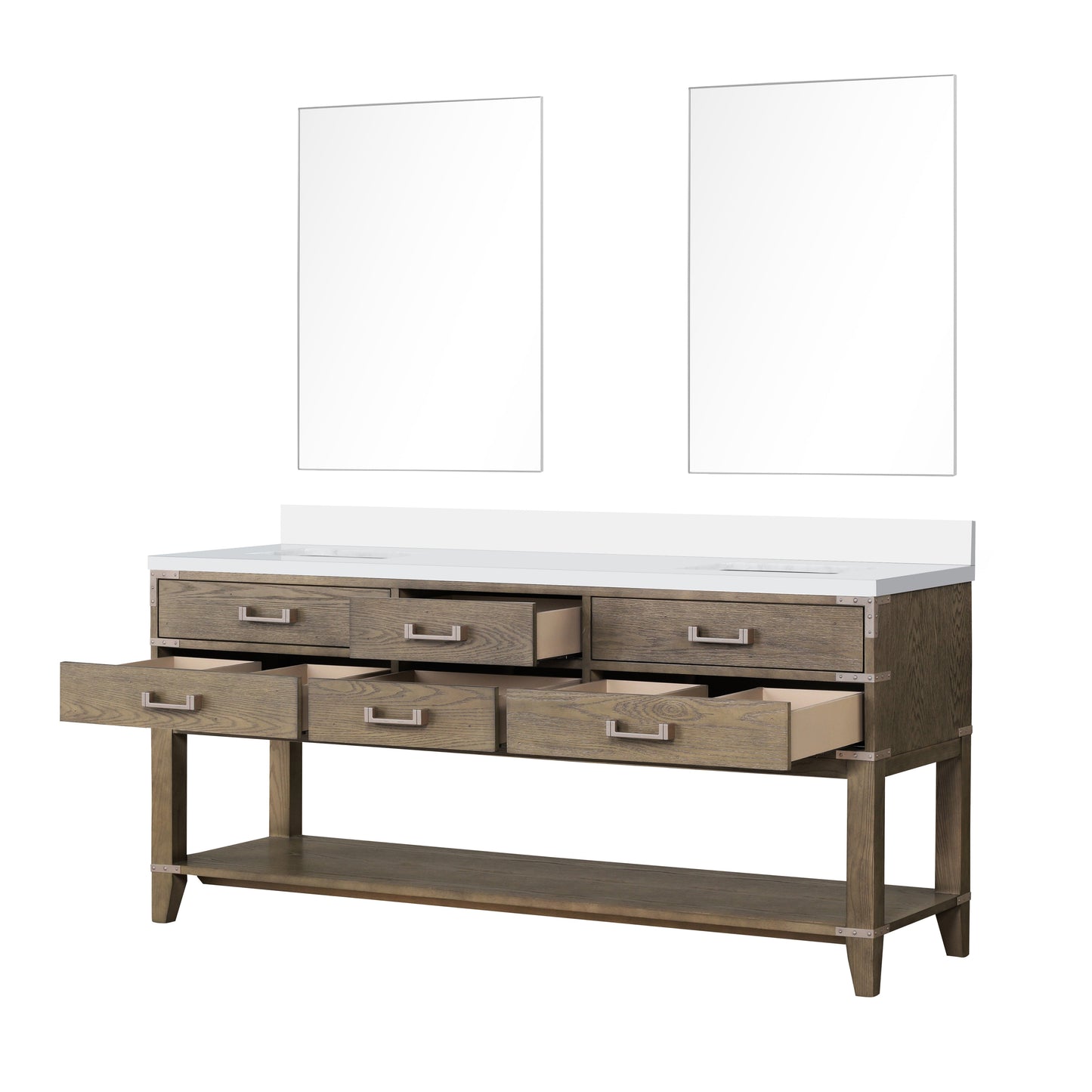 Norwalk 72 in W x 22 in D Grey Oak Double Bath Vanity