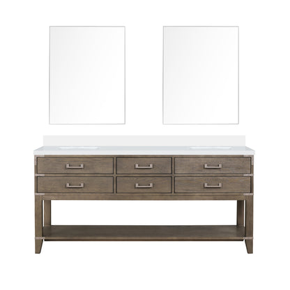 Norwalk 72 in W x 22 in D Grey Oak Double Bath Vanity