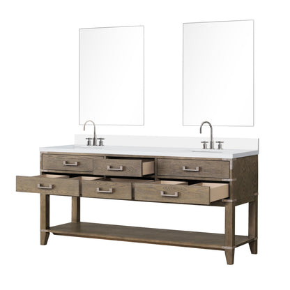 Norwalk 72 in W x 22 in D Grey Oak Double Bath Vanity