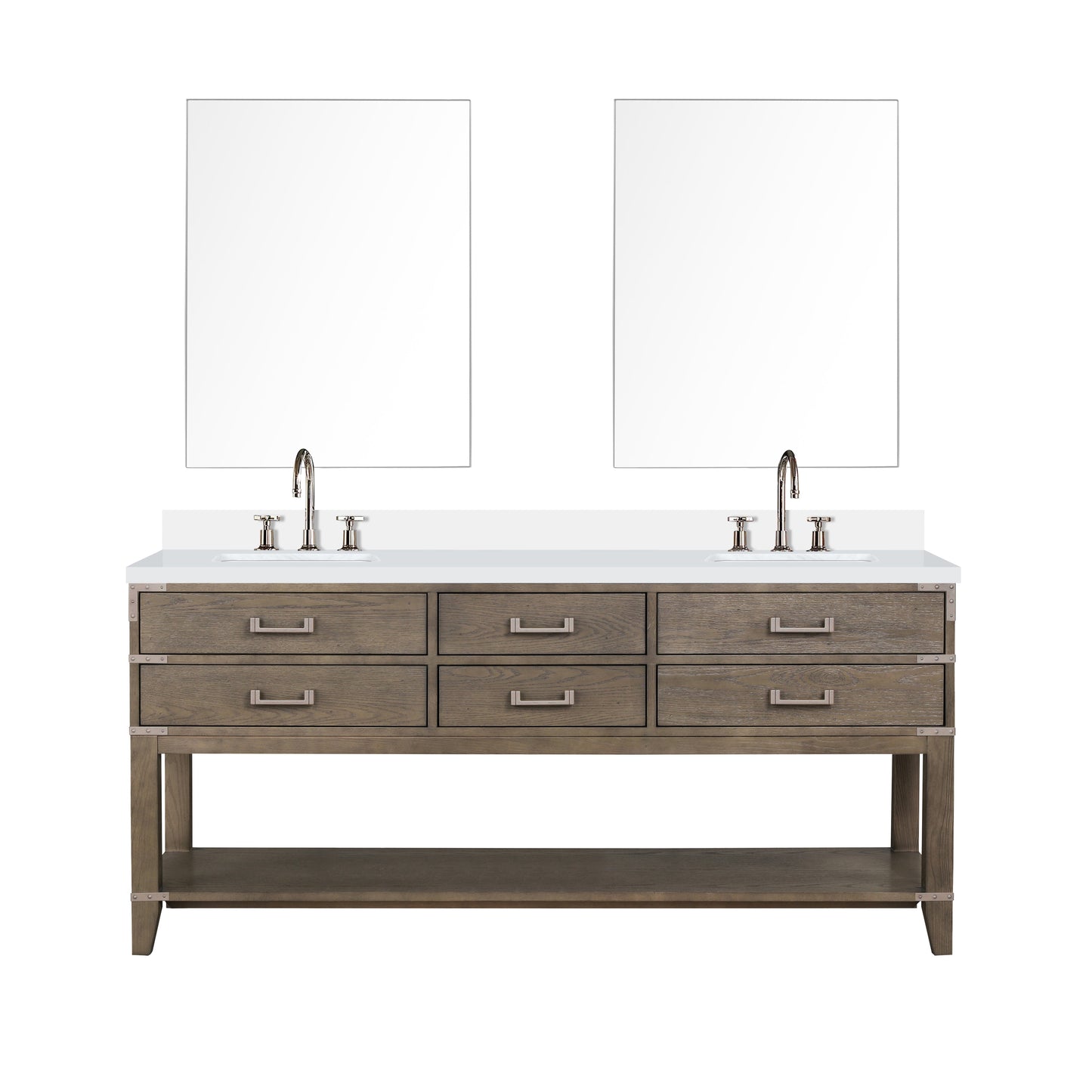 Norwalk 72 in W x 22 in D Grey Oak Double Bath Vanity