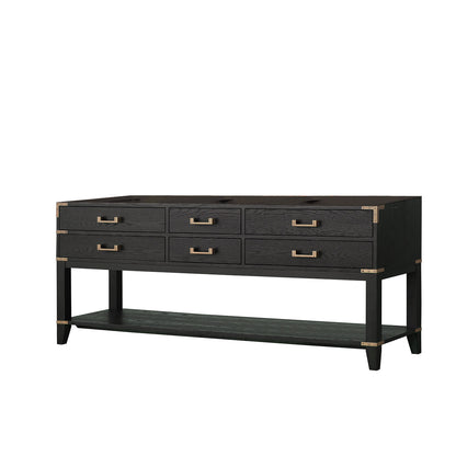 Norwalk 80 in W x 22 in D Black Oak Double Bath Vanity
