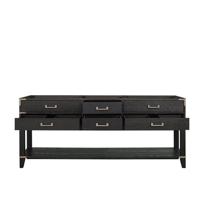 Norwalk 80 in W x 22 in D Black Oak Double Bath Vanity