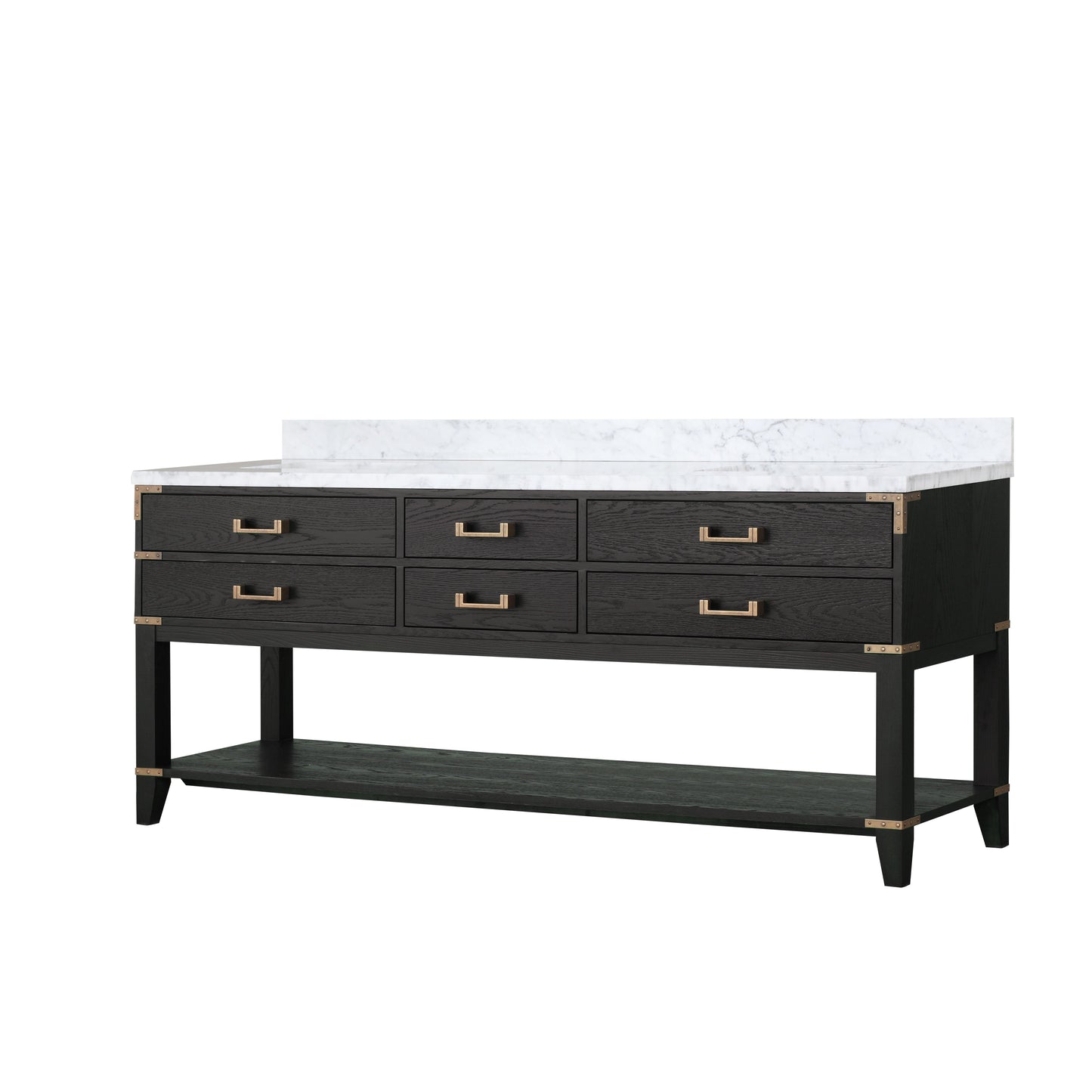 Norwalk 80 in W x 22 in D Black Oak Double Bath Vanity