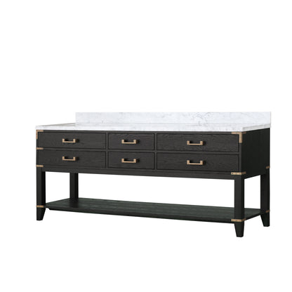 Norwalk 80 in W x 22 in D Black Oak Double Bath Vanity