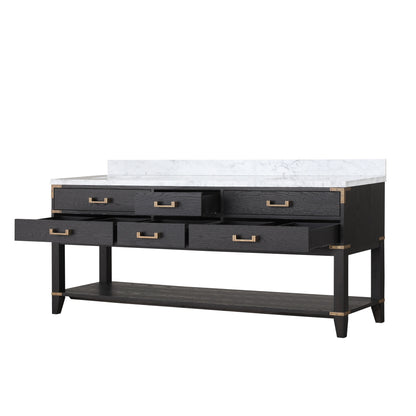 Norwalk 80 in W x 22 in D Black Oak Double Bath Vanity