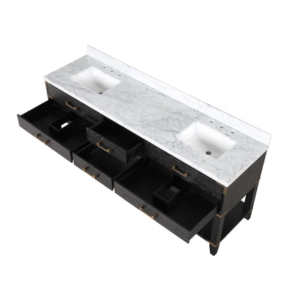 Norwalk 80 in W x 22 in D Black Oak Double Bath Vanity