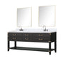Norwalk 80 in W x 22 in D Black Oak Double Bath Vanity