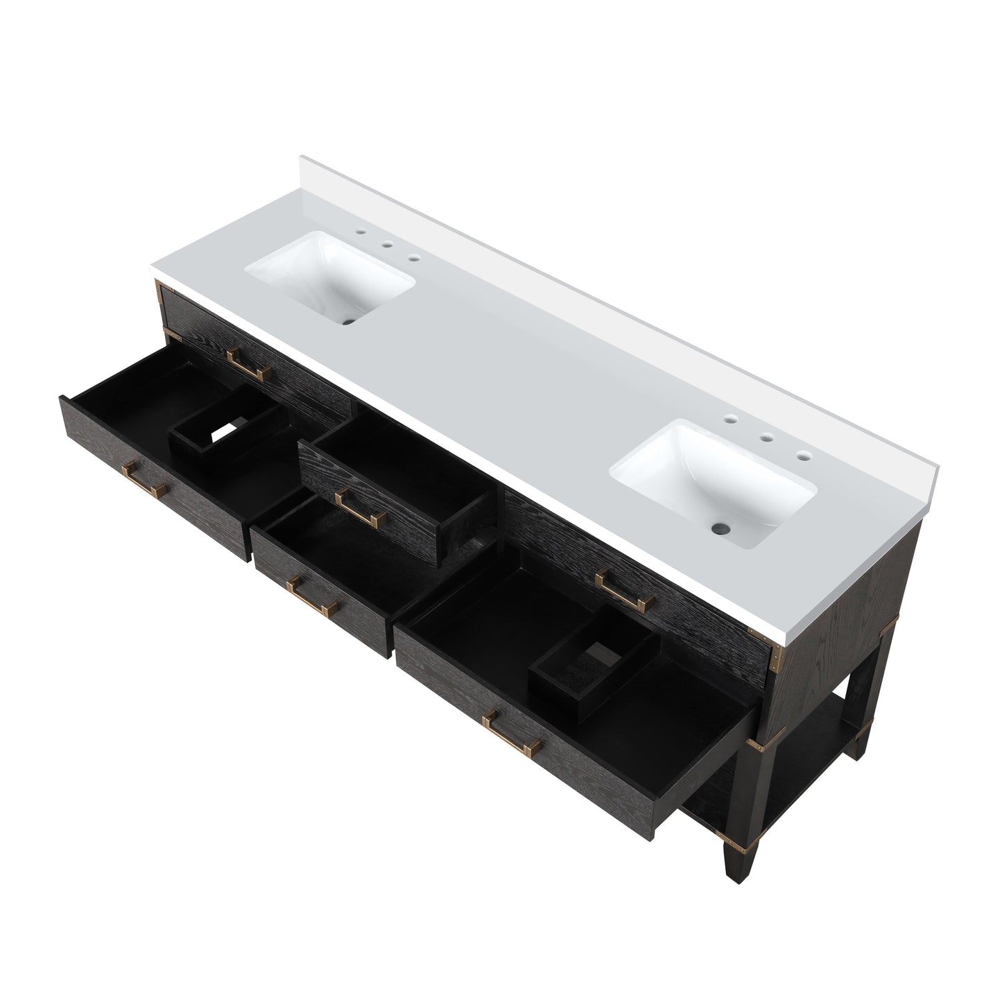 Norwalk 80 in W x 22 in D Black Oak Double Bath Vanity