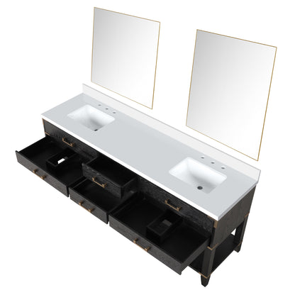 Norwalk 80 in W x 22 in D Black Oak Double Bath Vanity