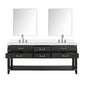 Norwalk 80 in W x 22 in D Black Oak Double Bath Vanity