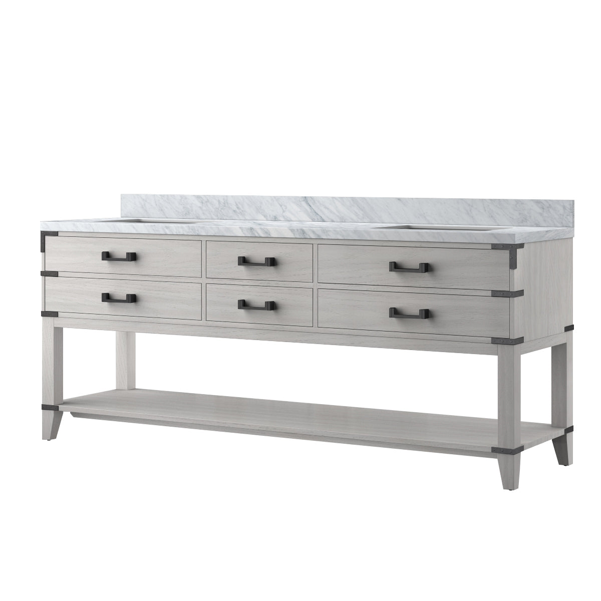 Norwalk 80 in W x 22 in D White Oak Double Bath Vanity