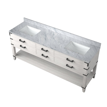 Norwalk 80 in W x 22 in D White Oak Double Bath Vanity