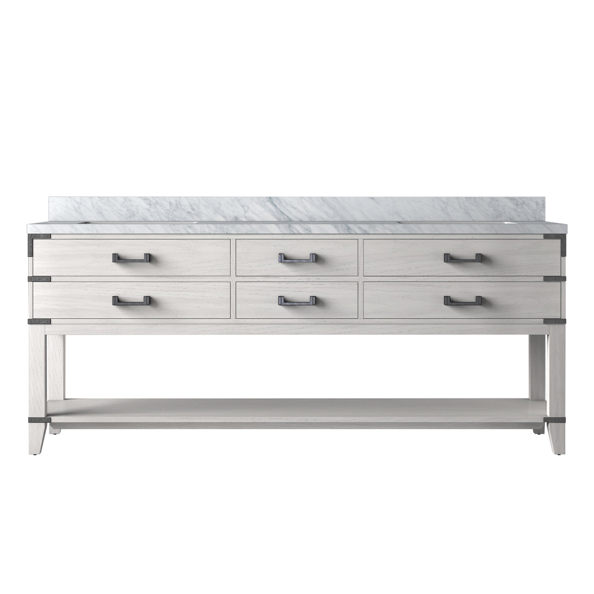 Norwalk 80 in W x 22 in D White Oak Double Bath Vanity