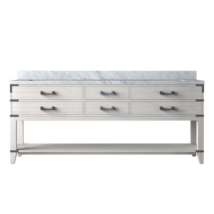 Norwalk 80 in W x 22 in D White Oak Double Bath Vanity