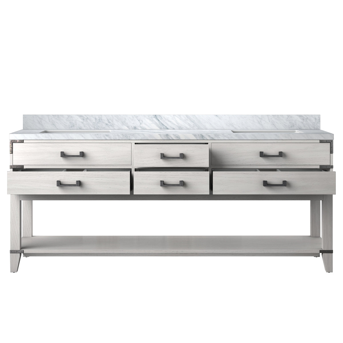 Norwalk 80 in W x 22 in D White Oak Double Bath Vanity