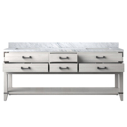 Norwalk 80 in W x 22 in D White Oak Double Bath Vanity