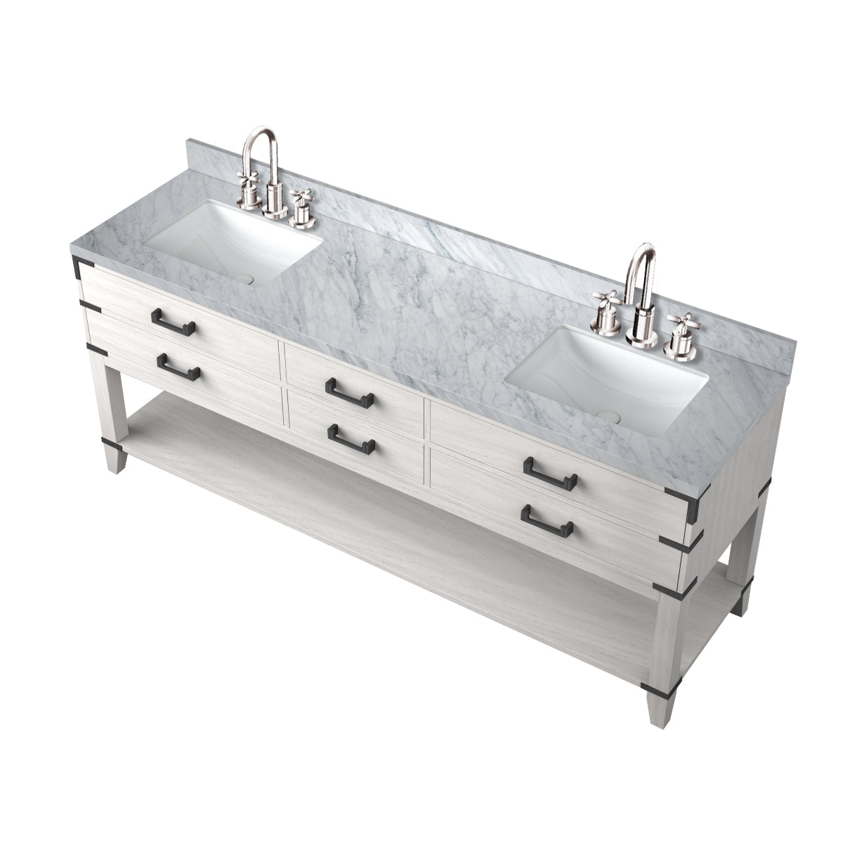 Norwalk 80 in W x 22 in D White Oak Double Bath Vanity