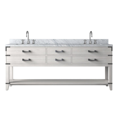 Norwalk 80 in W x 22 in D White Oak Double Bath Vanity
