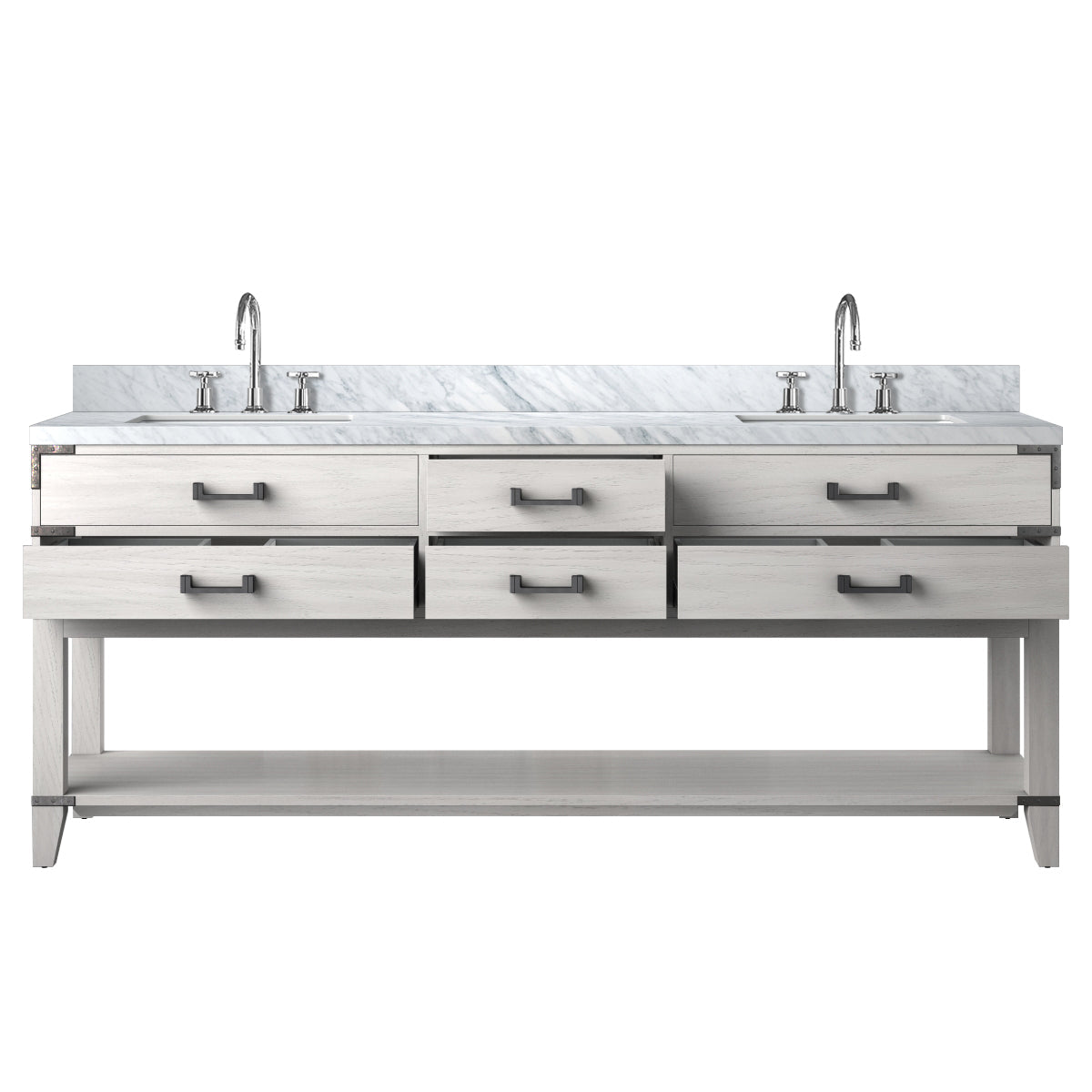 Norwalk 80 in W x 22 in D White Oak Double Bath Vanity