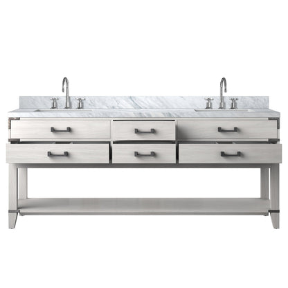Norwalk 80 in W x 22 in D White Oak Double Bath Vanity