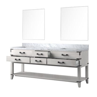 Norwalk 80 in W x 22 in D White Oak Double Bath Vanity