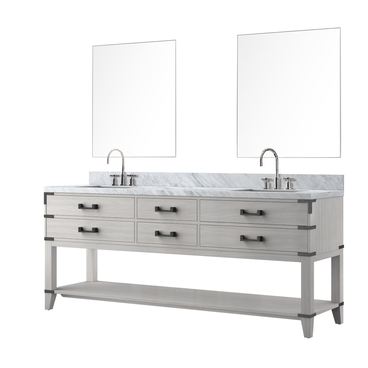 Norwalk 80 in W x 22 in D White Oak Double Bath Vanity
