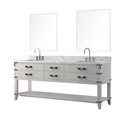 Norwalk 80 in W x 22 in D White Oak Double Bath Vanity