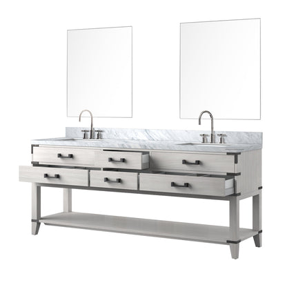 Norwalk 80 in W x 22 in D White Oak Double Bath Vanity