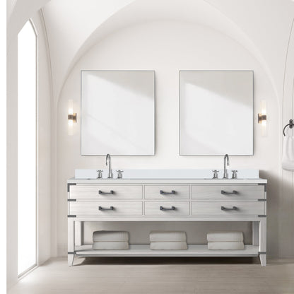 Norwalk 80 in W x 22 in D White Oak Double Bath Vanity