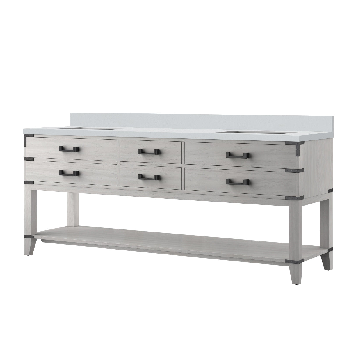 Norwalk 80 in W x 22 in D White Oak Double Bath Vanity