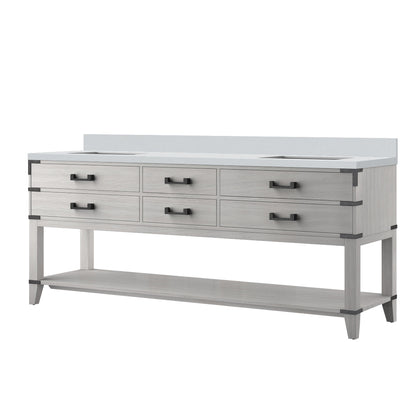 Norwalk 80 in W x 22 in D White Oak Double Bath Vanity