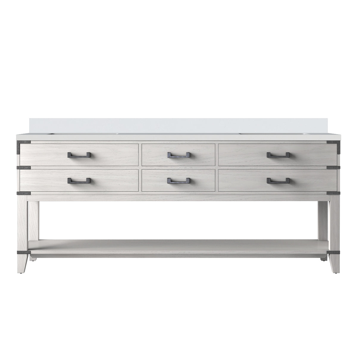 Norwalk 80 in W x 22 in D White Oak Double Bath Vanity