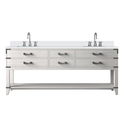 Norwalk 80 in W x 22 in D White Oak Double Bath Vanity