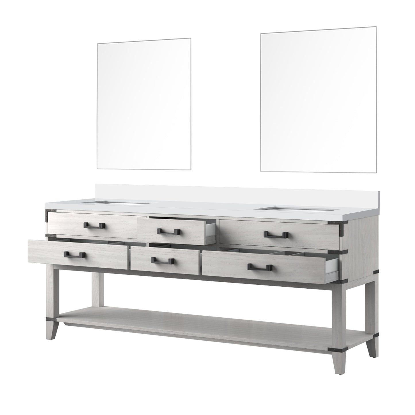 Norwalk 80 in W x 22 in D White Oak Double Bath Vanity