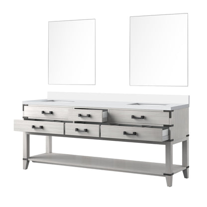 Norwalk 80 in W x 22 in D White Oak Double Bath Vanity