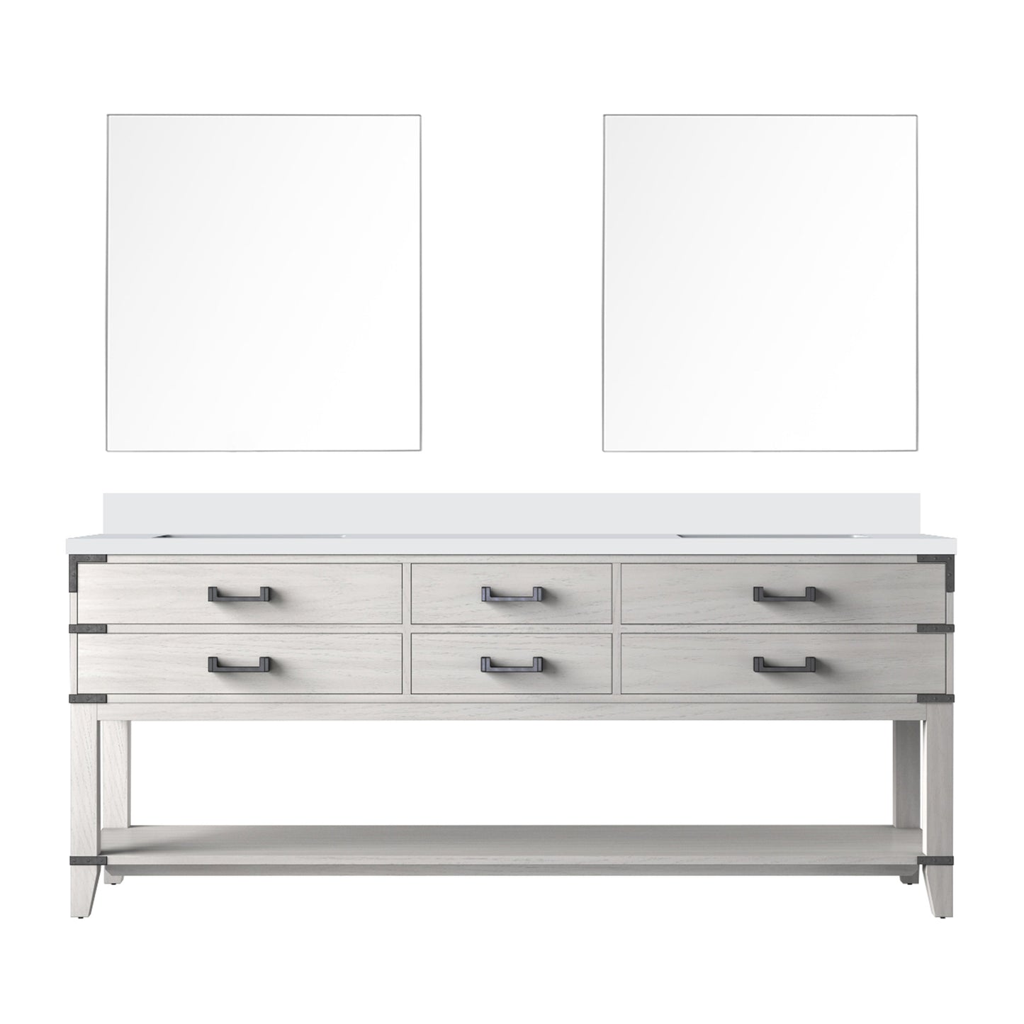 Norwalk 80 in W x 22 in D White Oak Double Bath Vanity