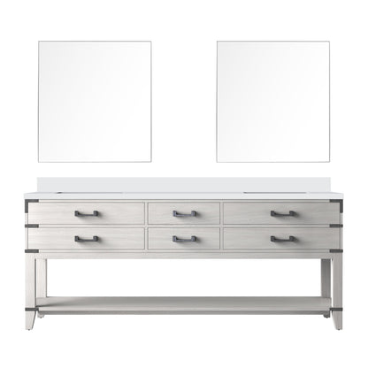 Norwalk 80 in W x 22 in D White Oak Double Bath Vanity
