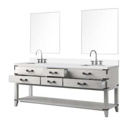 Norwalk 80 in W x 22 in D White Oak Double Bath Vanity