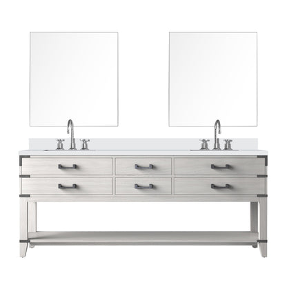Norwalk 80 in W x 22 in D White Oak Double Bath Vanity