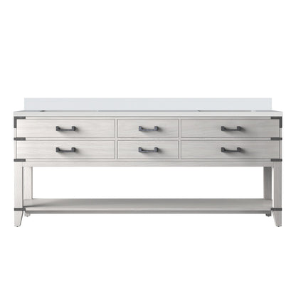 Norwalk 80 in W x 22 in D White Oak Double Bath Vanity