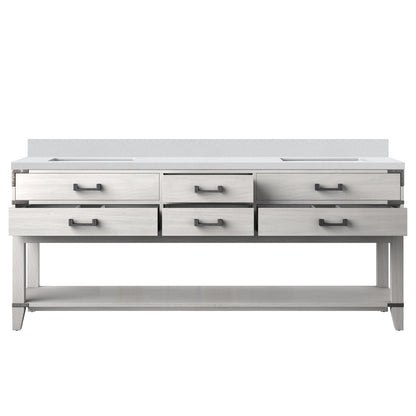 Norwalk 80 in W x 22 in D White Oak Double Bath Vanity